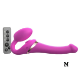 MULTI ORGASM BENDABLE STRAP-ON - M - FUCHSIA